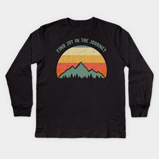 Joy In The Journey Retro Sunset Kids Long Sleeve T-Shirt